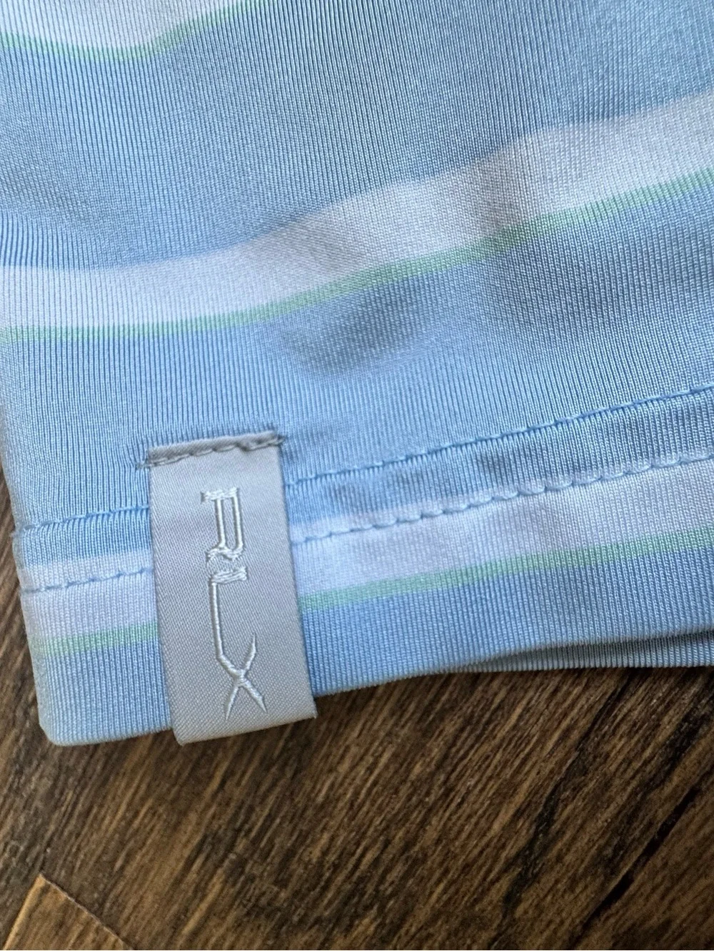 Ralph Lauren Light Blue & White Striped Polo Golf Shirt